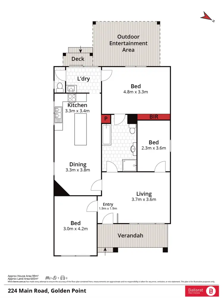 Floorplan of Homely house listing, 224 Main Road, Golden Point VIC 3350