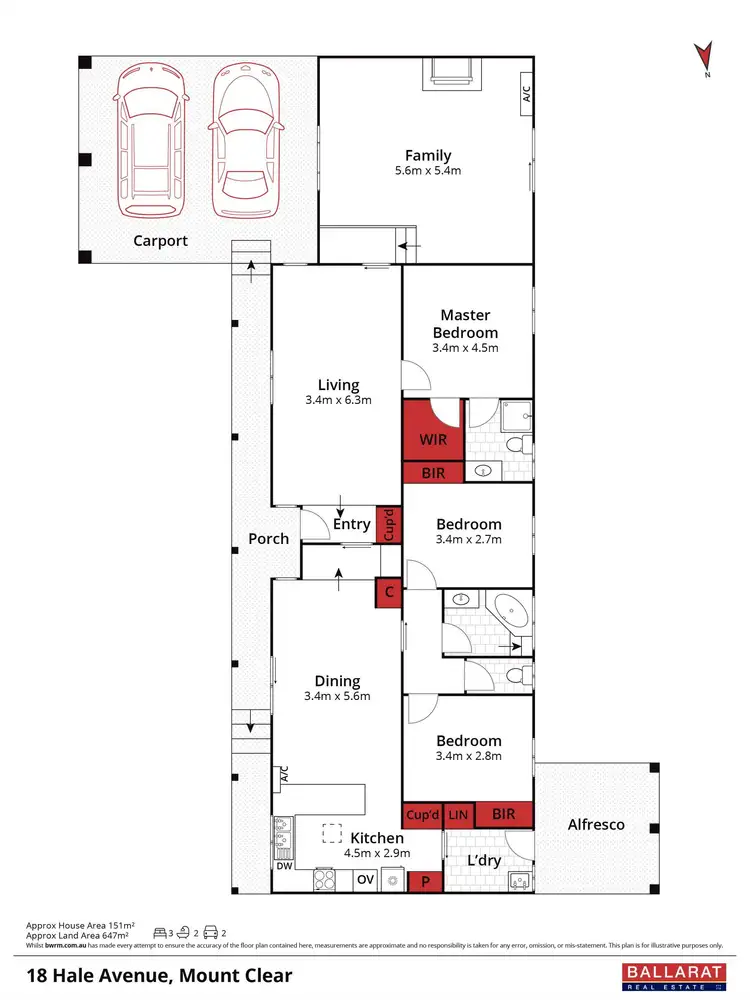 Floorplan of Homely house listing, 18 Hale Avenue, Mount Clear VIC 3350