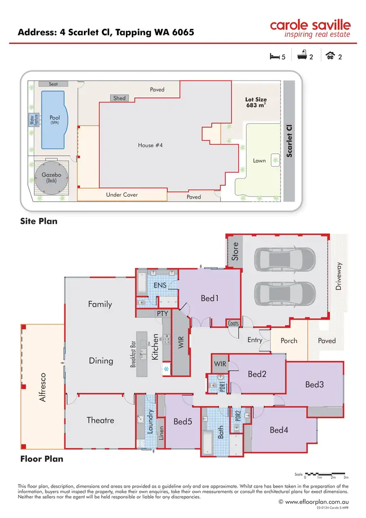 Floorplan of Homely house listing, 4 Scarlet Close, Tapping WA 6065
