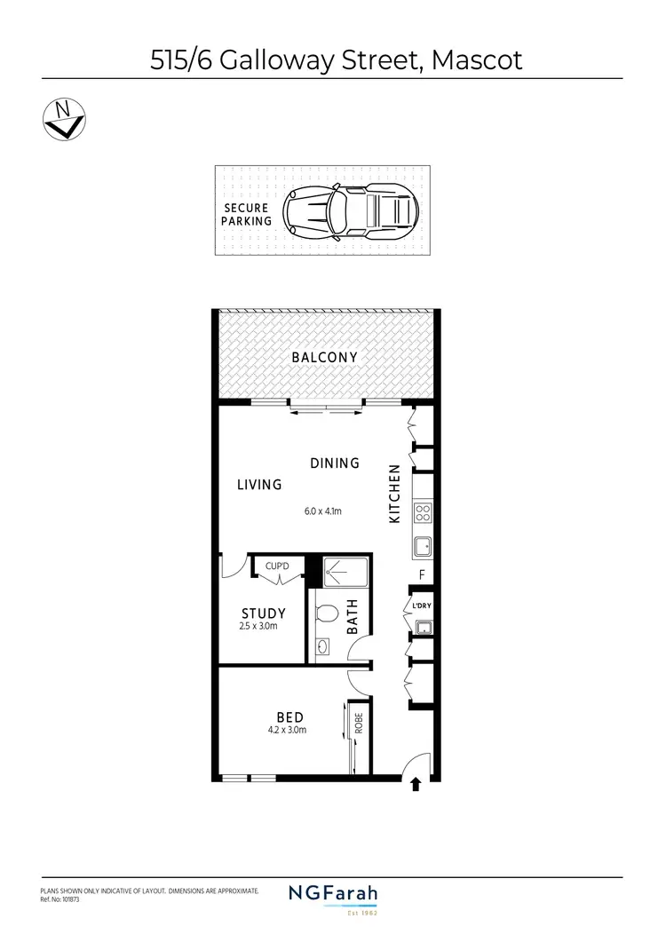 Floorplan of Homely apartment listing, 515/6 Galloway Street, Mascot NSW 2020