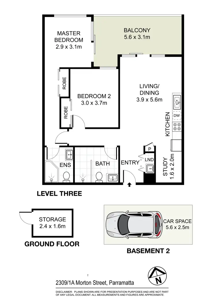 Floorplan of Homely apartment listing, 2309/1A Morton Street, Parramatta NSW 2150