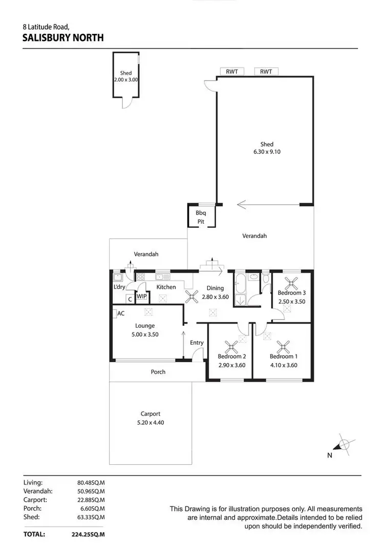 Floorplan of Homely house listing, 8 Latitude Road, Salisbury North SA 5108