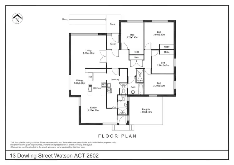 Floorplan of Homely house listing, 13 Dowling Street, Watson ACT 2602
