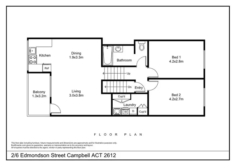 Floorplan of Homely apartment listing, 2/6 Edmondson Street, Campbell ACT 2612