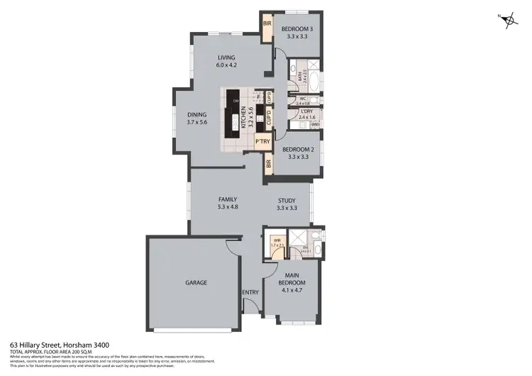 Floorplan of Homely house listing, 63 Hillary Street, Horsham VIC 3400