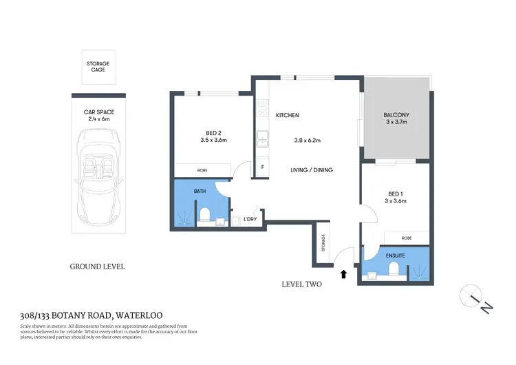 Floorplan of Homely apartment listing, 308/133-141 Botany Road, Waterloo NSW 2017