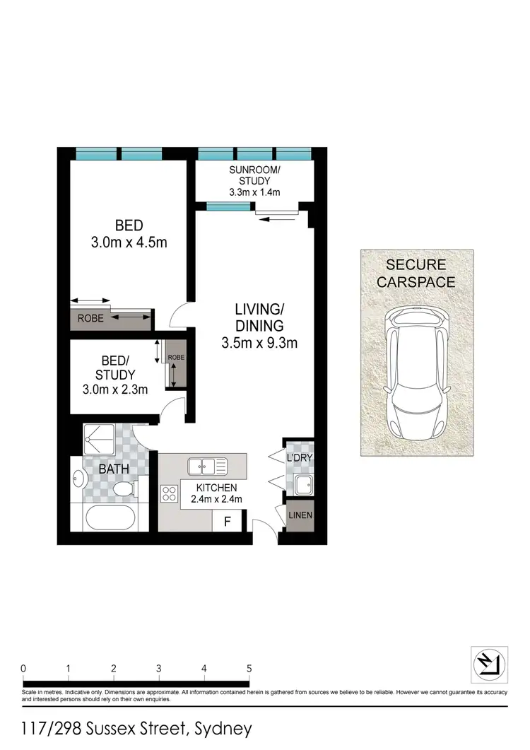 Floorplan of Homely apartment listing, 117/298 Sussex Street, Sydney NSW 2000