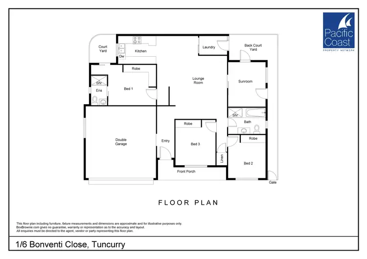 Floorplan of Homely villa listing, 1/6 Bonventi Close, Tuncurry NSW 2428