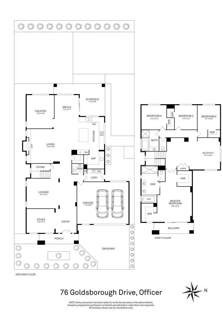 Floorplan of Homely house listing, 76 Goldsborough Drive, Officer VIC 3809