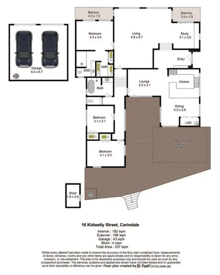 Floorplan of Homely house listing, 16 Kidwelly Street, Carindale QLD 4152