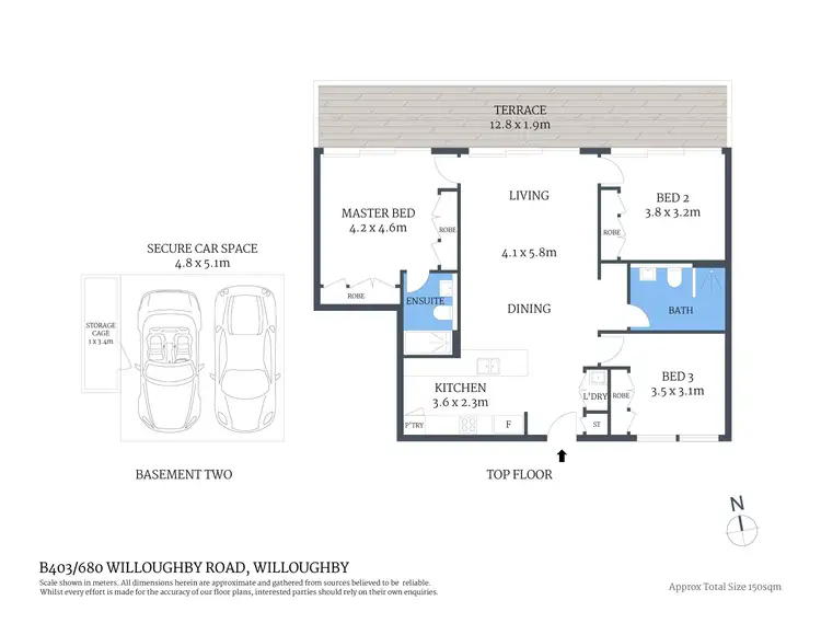 Floorplan of Homely apartment listing, B403/680 Willoughby Road, Willoughby NSW 2068