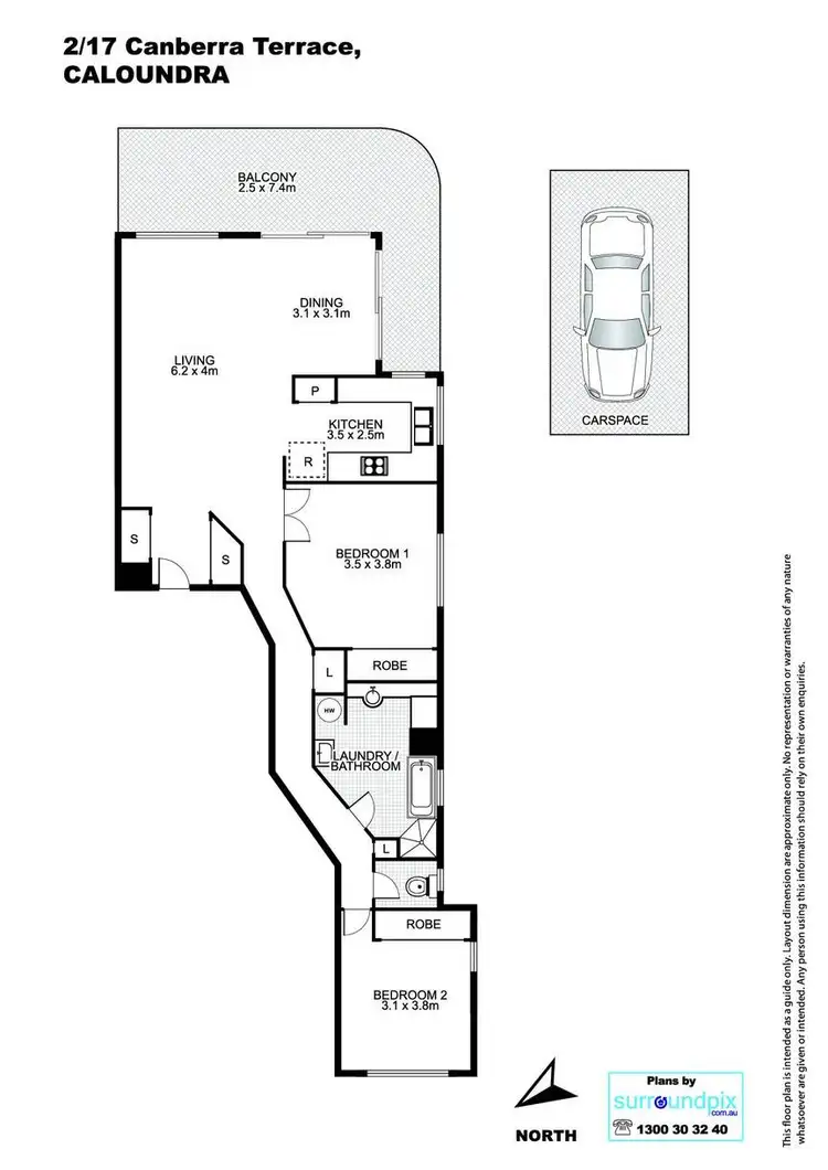 Floorplan of Homely unit listing, 2/17 Canberra Terrace, Kings Beach QLD 4551