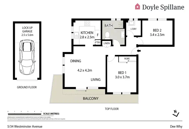 Floorplan of Homely apartment listing, 5/34 Westminster Avenue, Dee Why NSW 2099