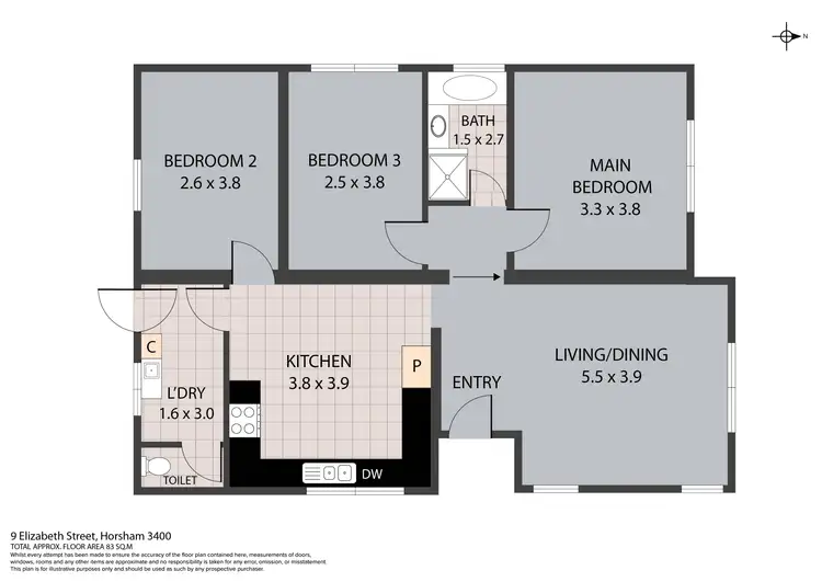 Floorplan of Homely house listing, 9 Elizabeth Street, Horsham VIC 3400
