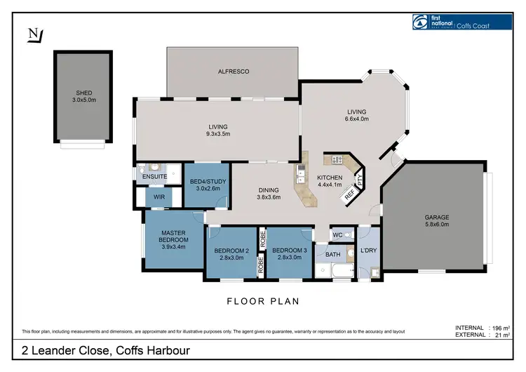 Floorplan of Homely house listing, 2 Leander Close, Coffs Harbour NSW 2450