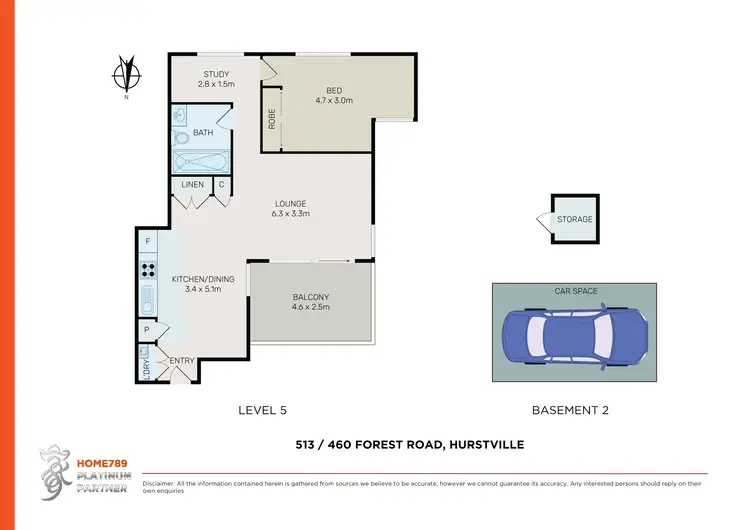 Floorplan of Homely apartment listing, 513/460 Forest Road, Hurstville NSW 2220