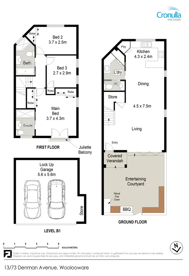 Floorplan of Homely townhouse listing, 13/73 Denman Avenue, Woolooware NSW 2230