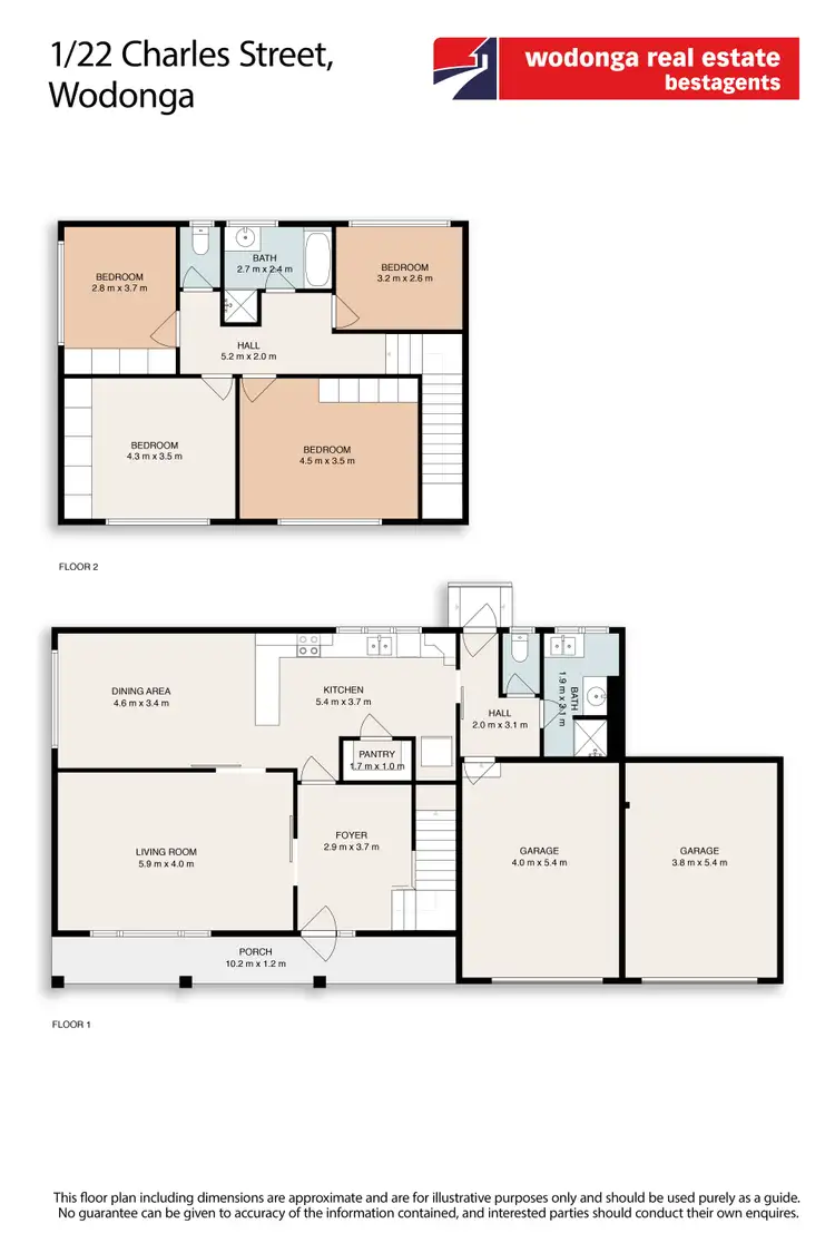 Floorplan of Homely house listing, 1 & 2/22 Charles Street, Wodonga VIC 3690