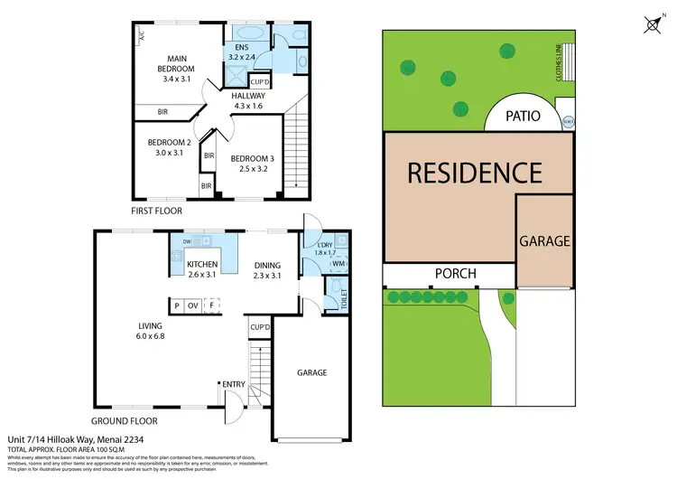 Floorplan of Homely townhouse listing, 7/14 Hilloak Way, Menai NSW 2234