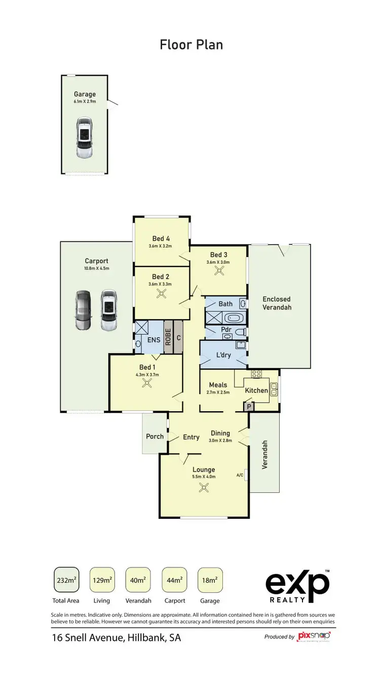 Floorplan of Homely house listing, 16 Snell Avenue, Hillbank SA 5112