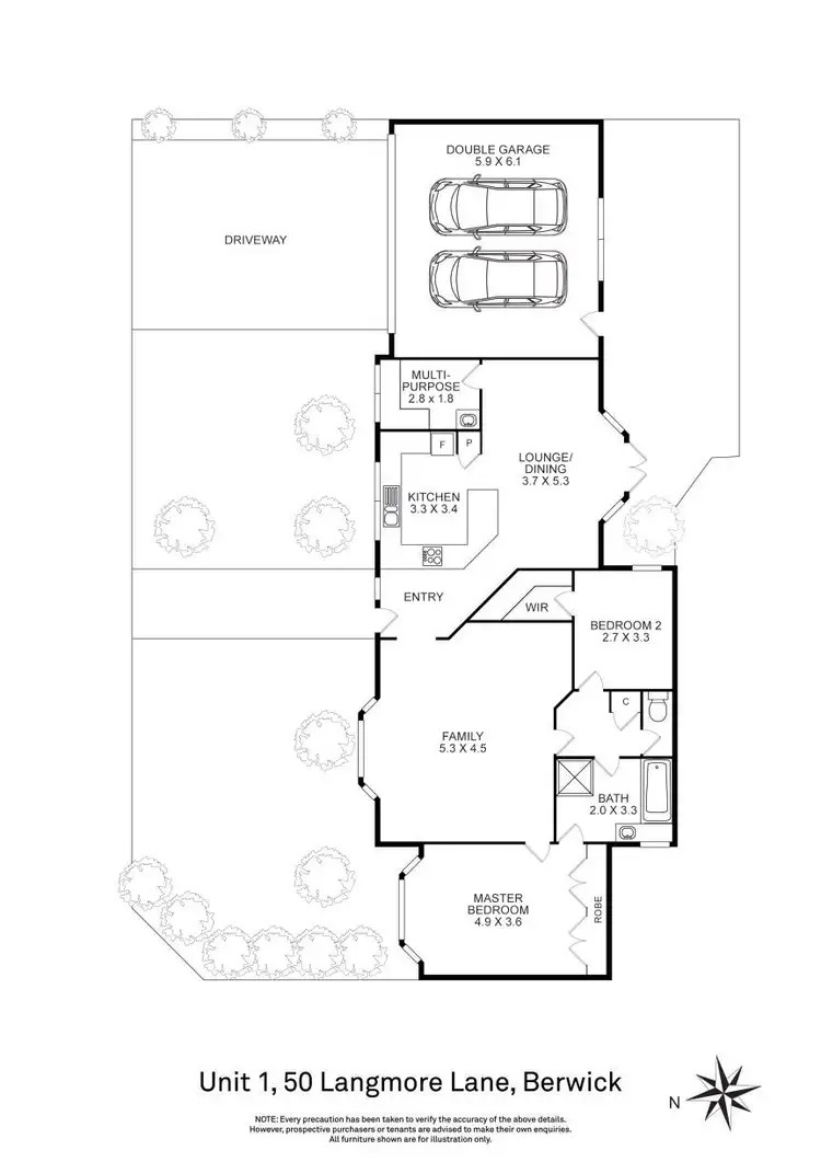 Floorplan of Homely unit listing, 1/50 Langmore Lane, Berwick VIC 3806