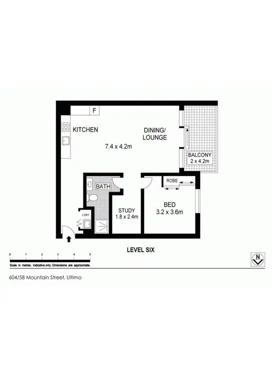 Floorplan of Homely apartment listing, 604/58 Mountain Street, Ultimo NSW 2007