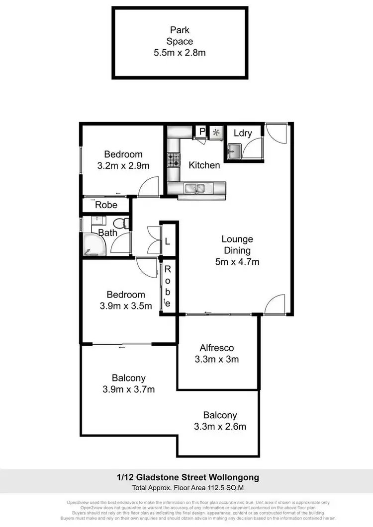 Floorplan of Homely unit listing, 1/12-14 Gladstone Street, Wollongong NSW 2500