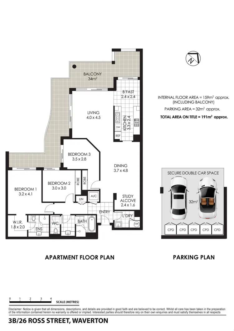 Floorplan of Homely apartment listing, 3B/26 Ross Street, Waverton NSW 2060