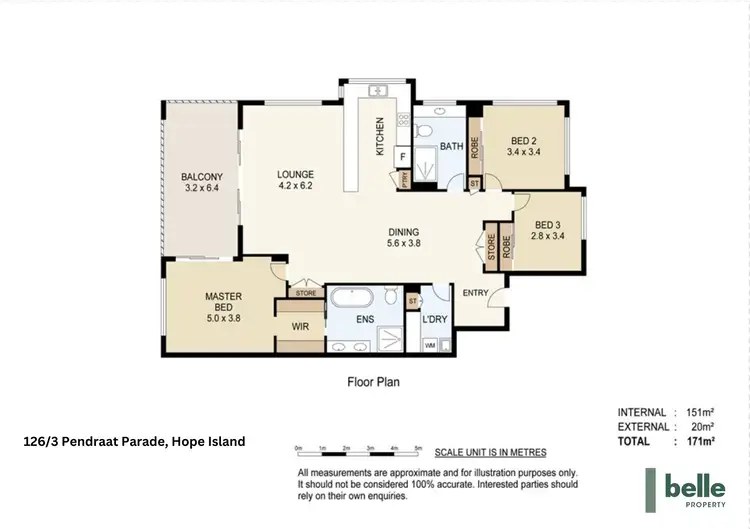 Floorplan of Homely apartment listing, 126/3 Pendraat Parade, Hope Island QLD 4212