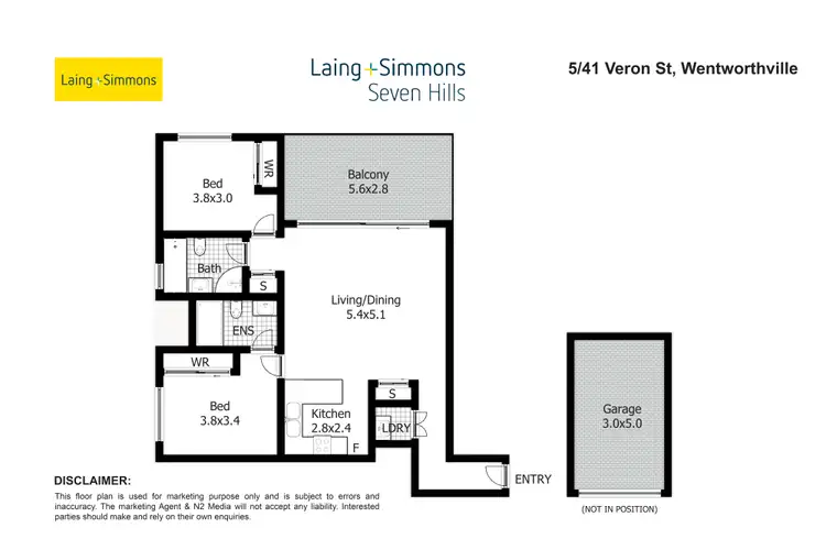 Floorplan of Homely unit listing, 5/41-43 Veron Street, Wentworthville NSW 2145
