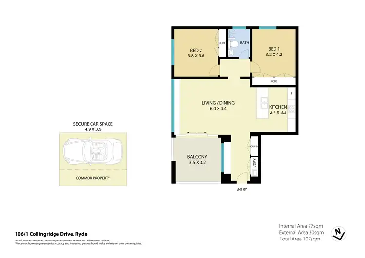 Floorplan of Homely apartment listing, 106/1 Collingridge Drive, Ryde NSW 2112