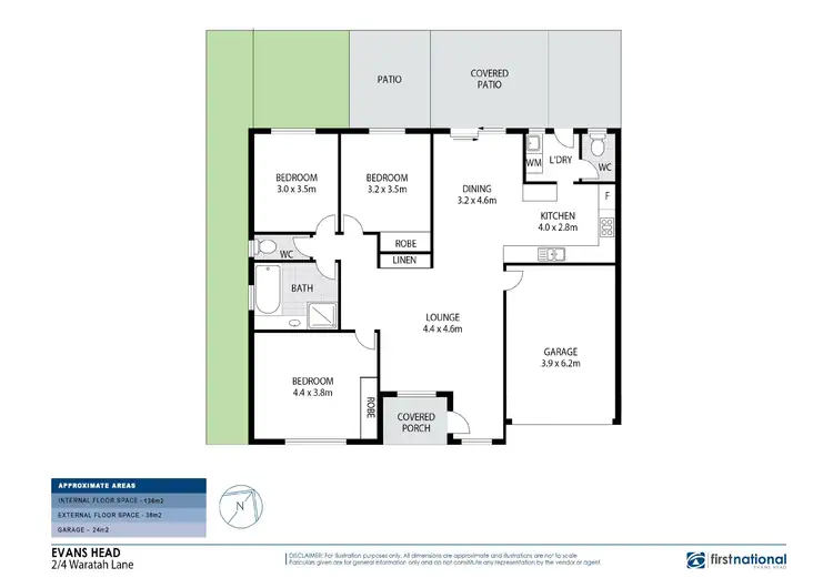 Floorplan of Homely unit listing, 2/4 Waratah Lane, Evans Head NSW 2473