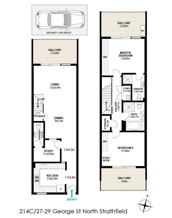 Floorplan of Homely apartment listing, 214C/27-29 George Street, North Strathfield NSW 2137