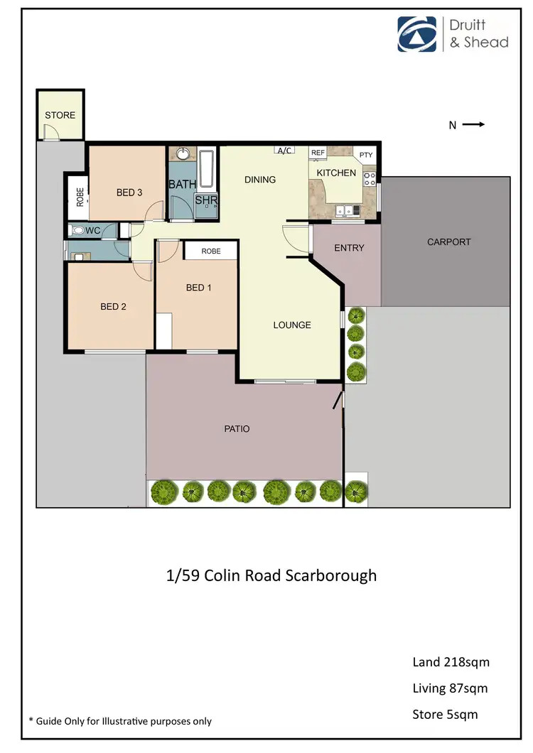 Floorplan of Homely villa listing, 1/59 Colin Road, Scarborough WA 6019