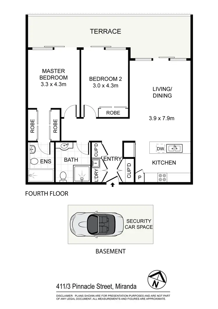 Floorplan of Homely apartment listing, 411/3 Pinnacle Street, Miranda NSW 2228