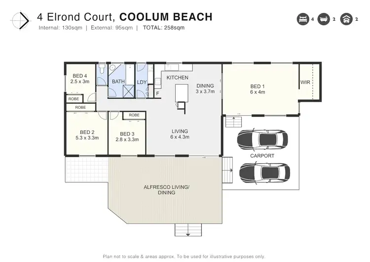 Floorplan of Homely house listing, 4 Elrond Court, Coolum Beach QLD 4573