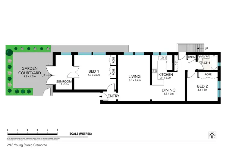 Floorplan of Homely apartment listing, 2/43 Young Street, Cremorne NSW 2090