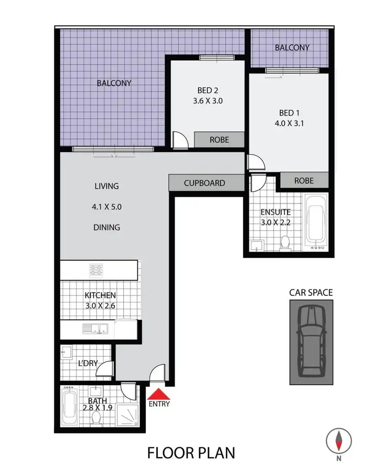 Floorplan of Homely apartment listing, 26/7 Aird Street, Parramatta NSW 2150