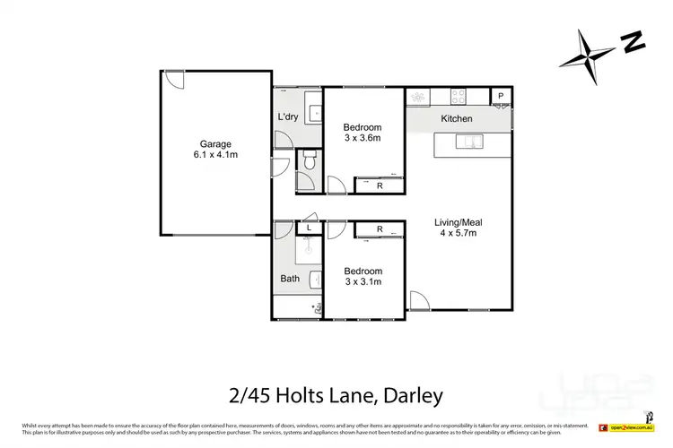Floorplan of Homely unit listing, 2/45 Holts Lane, Darley VIC 3340