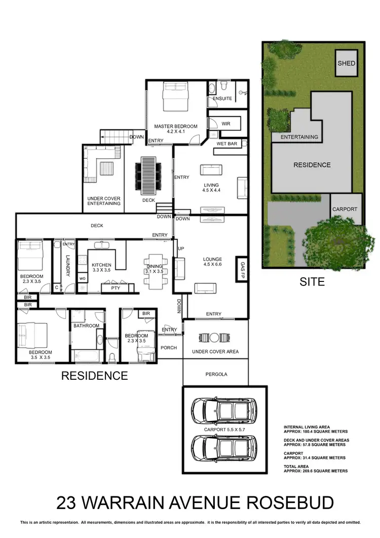 Floorplan of Homely house listing, 23 Warrain Avenue, Rosebud VIC 3939