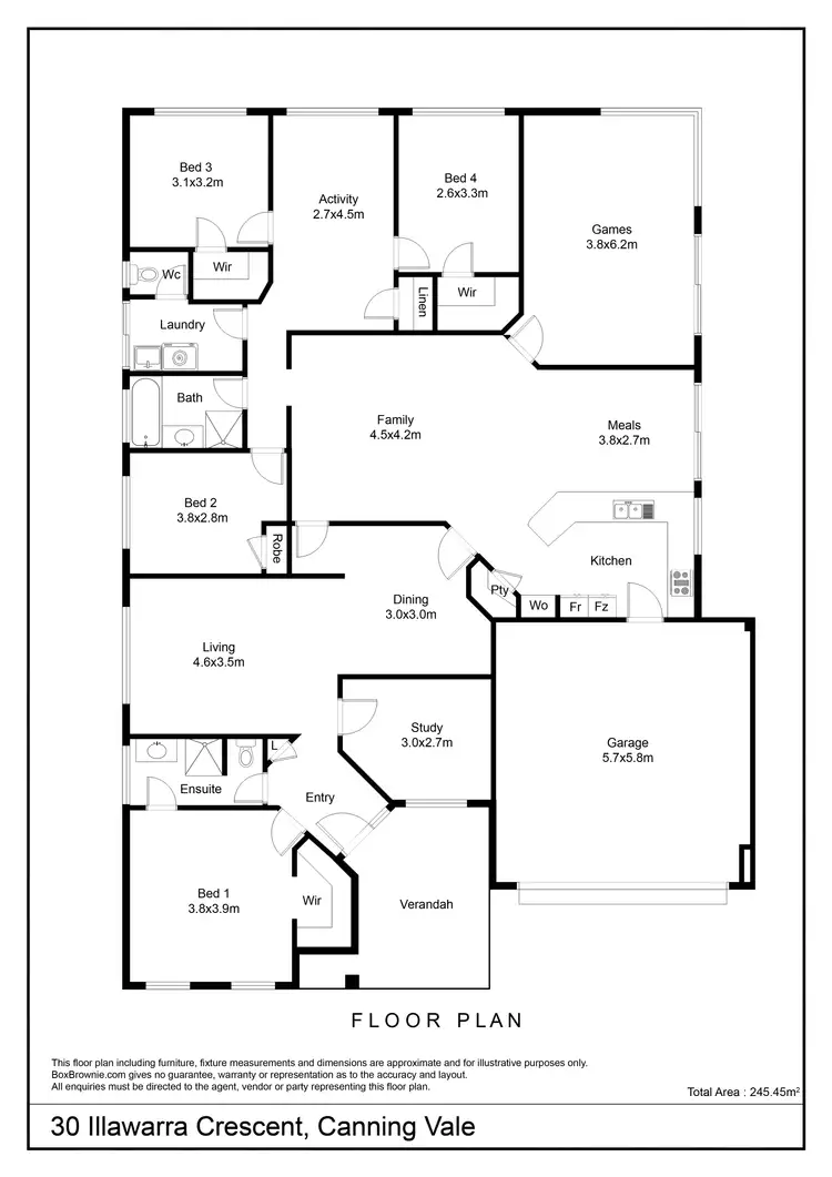 Floorplan of Homely house listing, 30 Illawarra Crescent, Canning Vale WA 6155