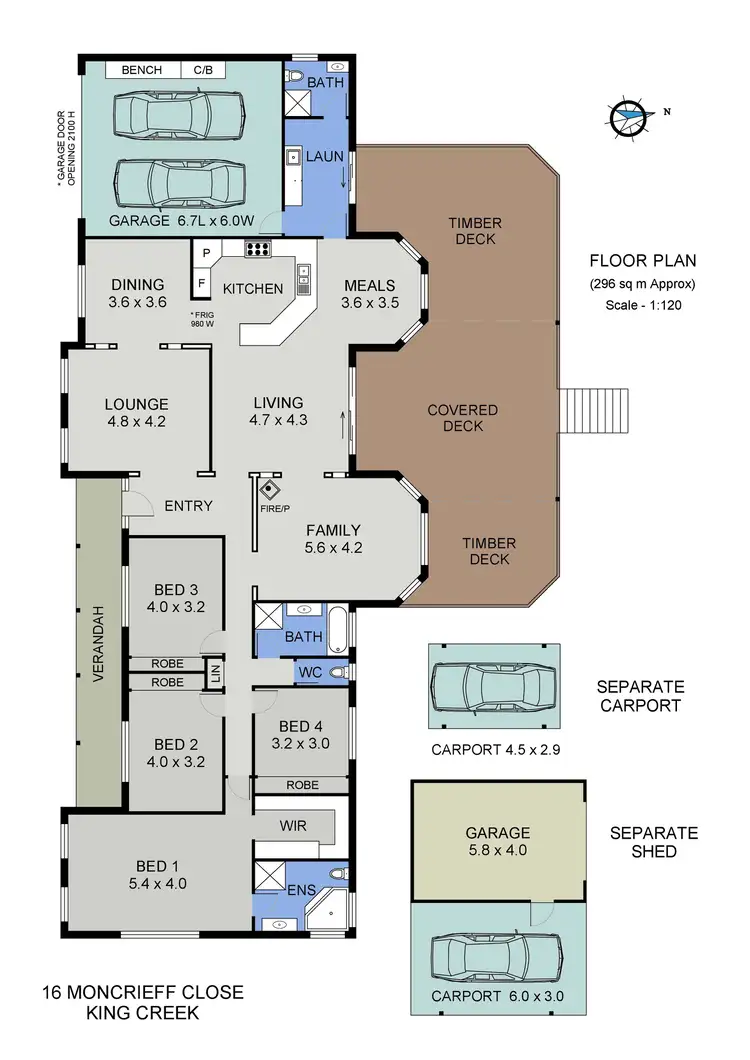 Floorplan of Homely house listing, 16 Moncrieff Close, King Creek NSW 2446