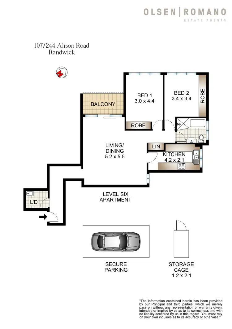 Floorplan of Homely apartment listing, 107/244-254 Alison Road, Randwick NSW 2031