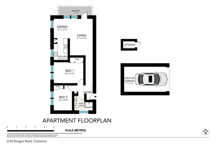 Floorplan of Homely apartment listing, 2/34 Rangers Road, Cremorne NSW 2090