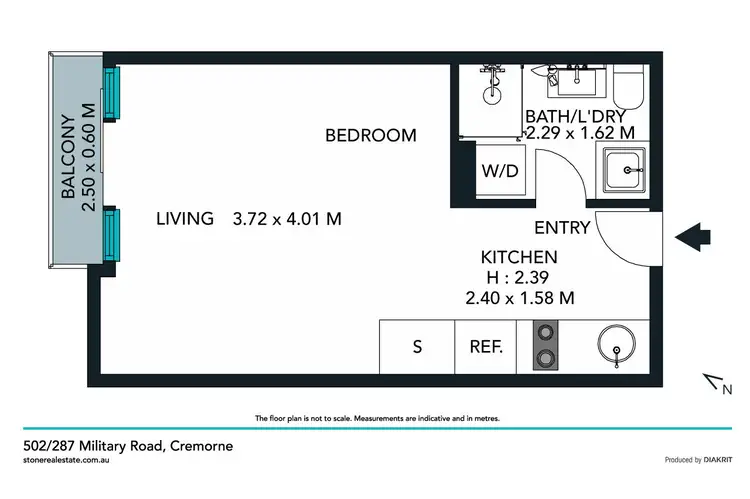 Floorplan of Homely studio listing, 502/287 Military Road, Cremorne NSW 2090