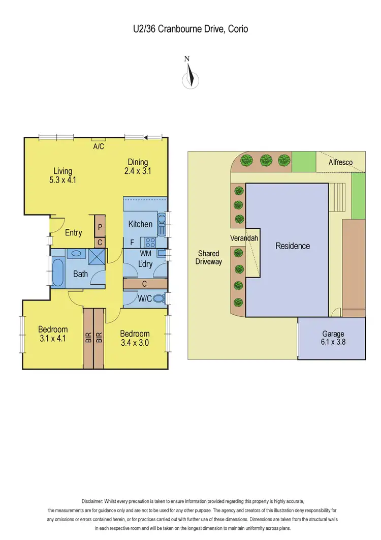 Floorplan of Homely unit listing, 2/36 Cranbourne Drive, Corio VIC 3214