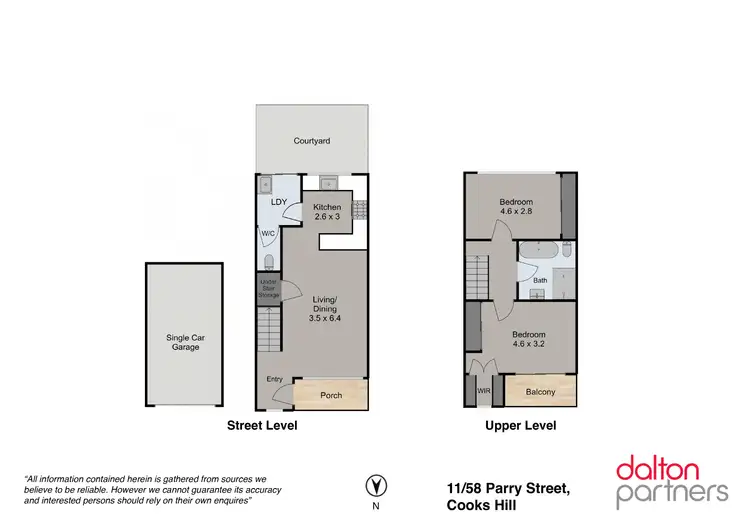 Floorplan of Homely townhouse listing, 11/58 Parry Street, Cooks Hill NSW 2300