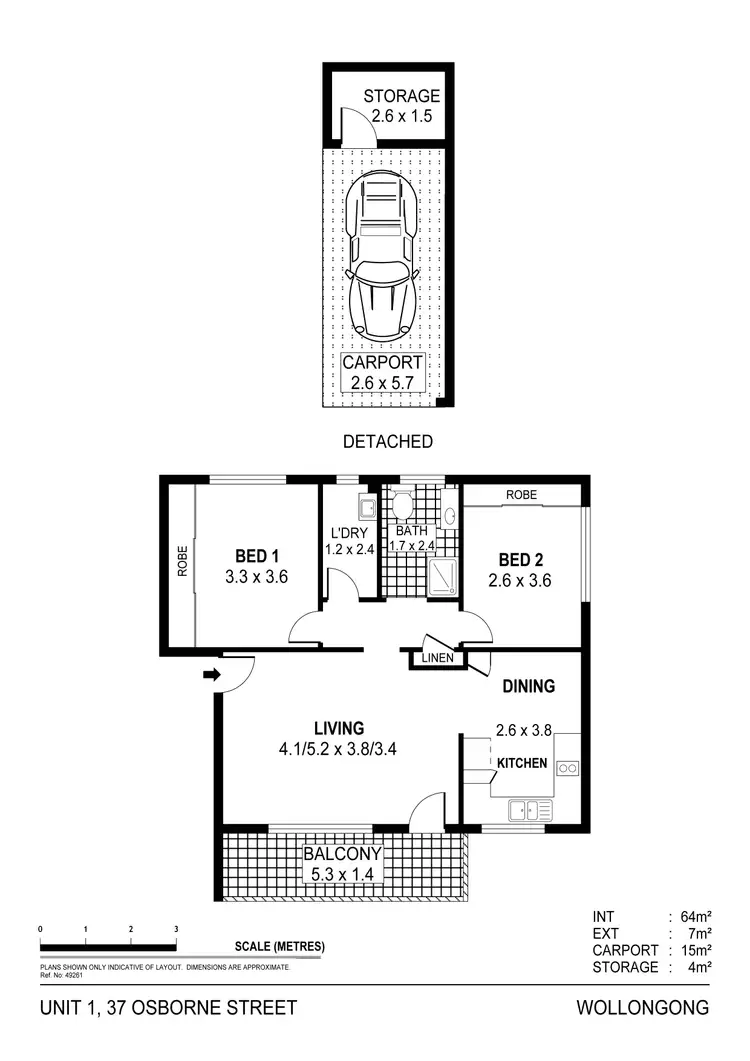 Floorplan of Homely unit listing, 1/37 Osborne Street, Wollongong NSW 2500