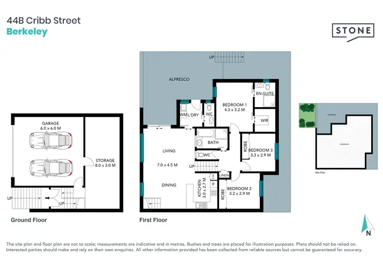 Floorplan of Homely townhouse listing, 44B Cribb Street, Berkeley NSW 2506