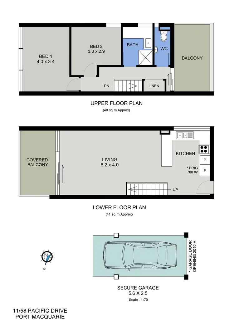 Floorplan of Homely unit listing, 11/58-64 Pacific Drive, Port Macquarie NSW 2444